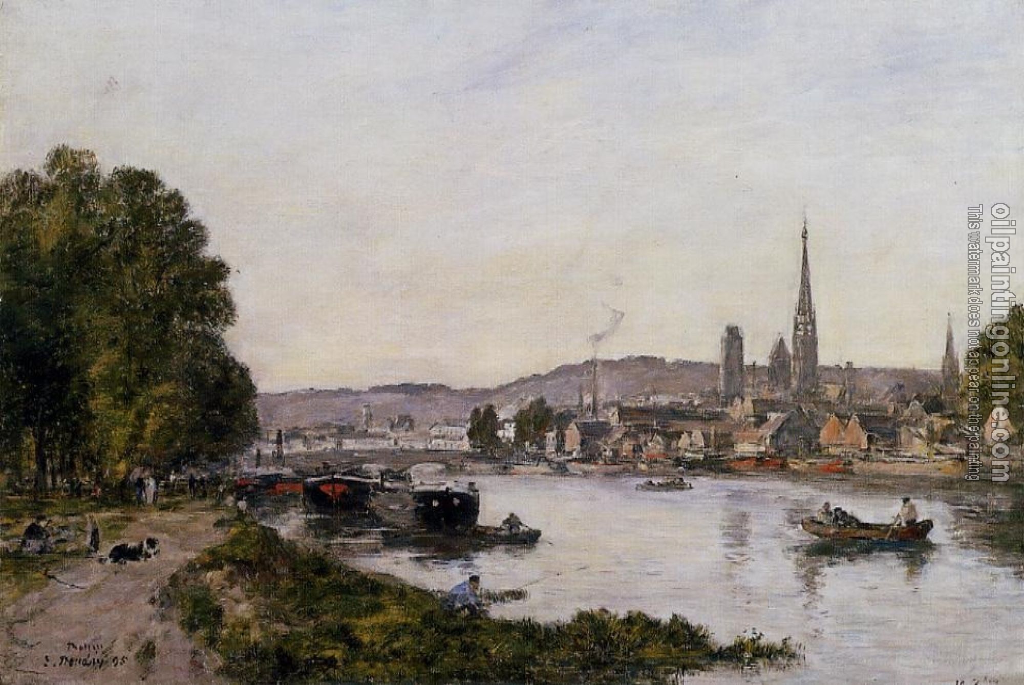 Boudin, Eugene - Rouen, View over the River Seine
